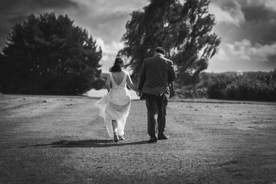 Newlywed couple shot