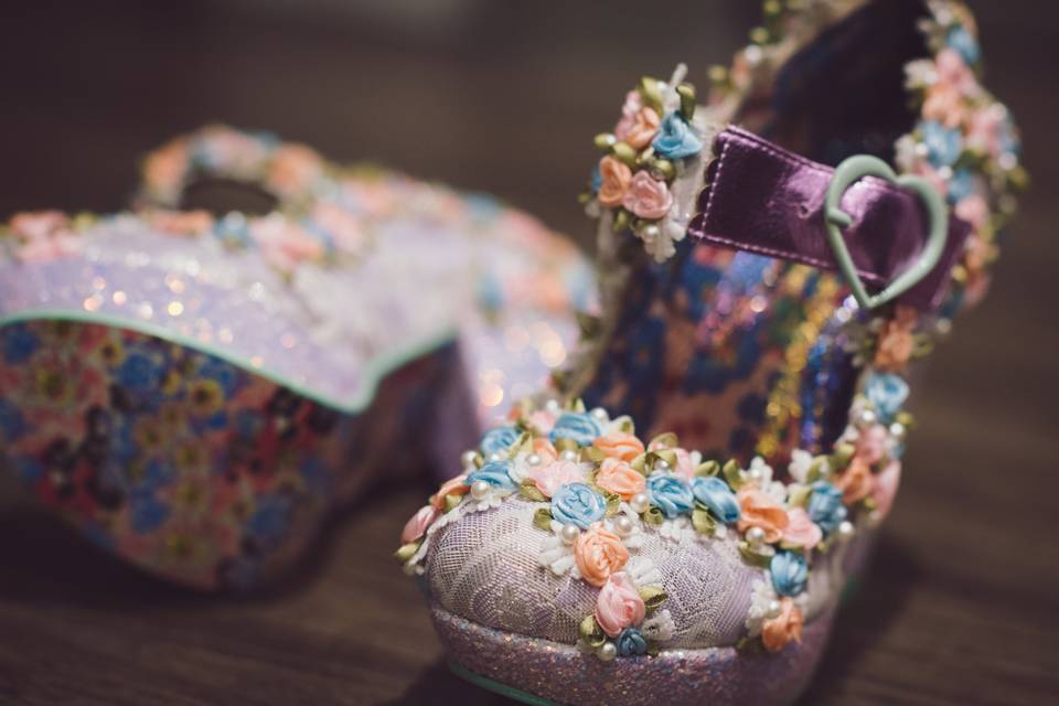 Brides shoes close up