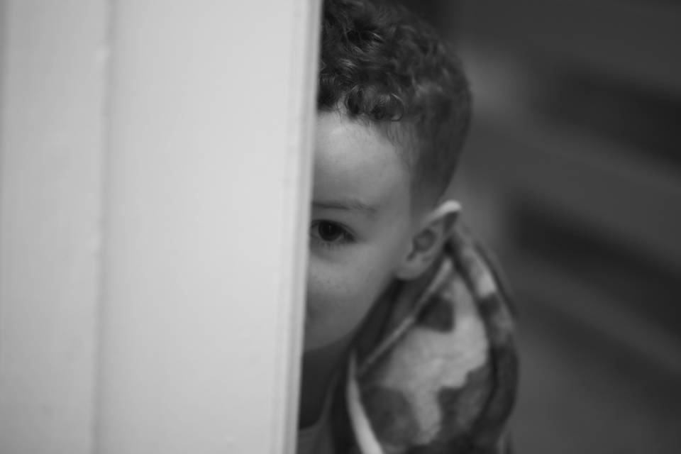 Young guest peeking