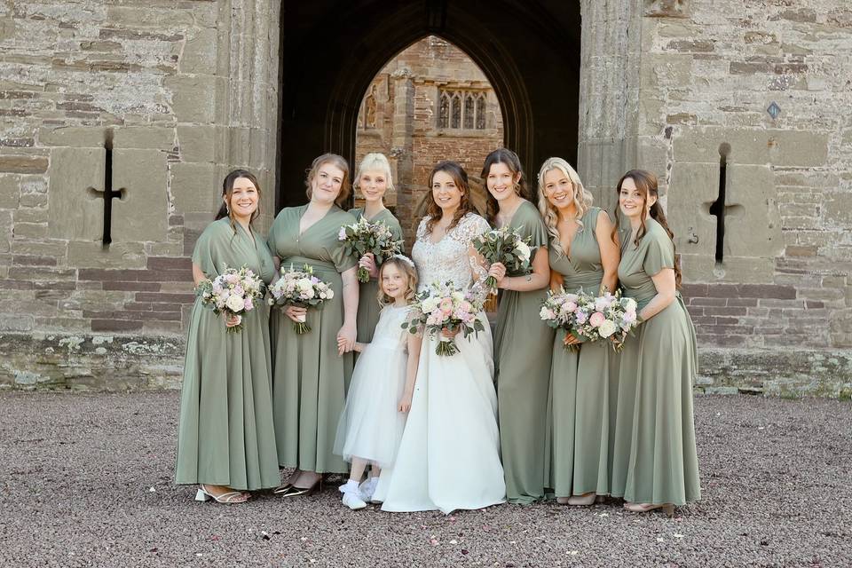 Bride and bridesmaids