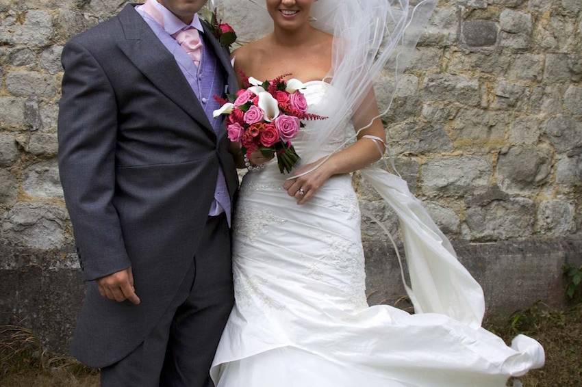 A happy bride and groom