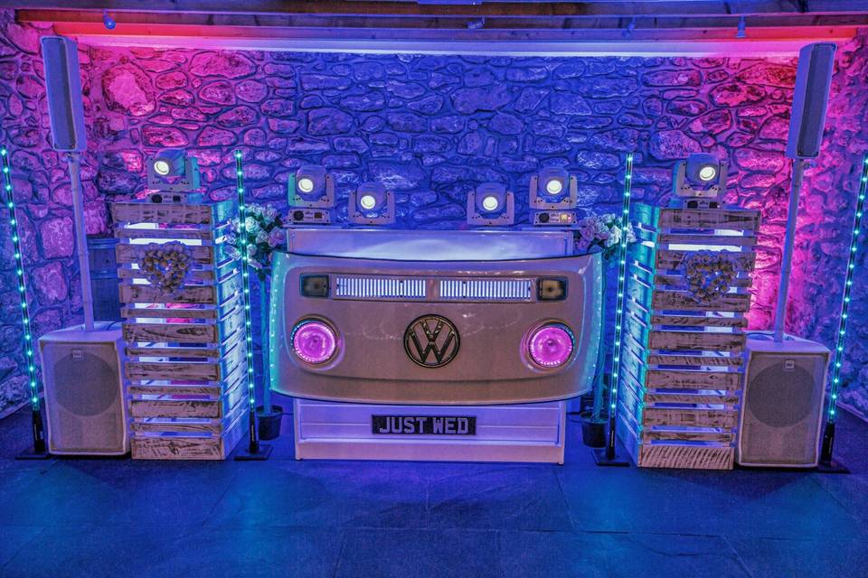 Our Stunning White VW DJ Booth