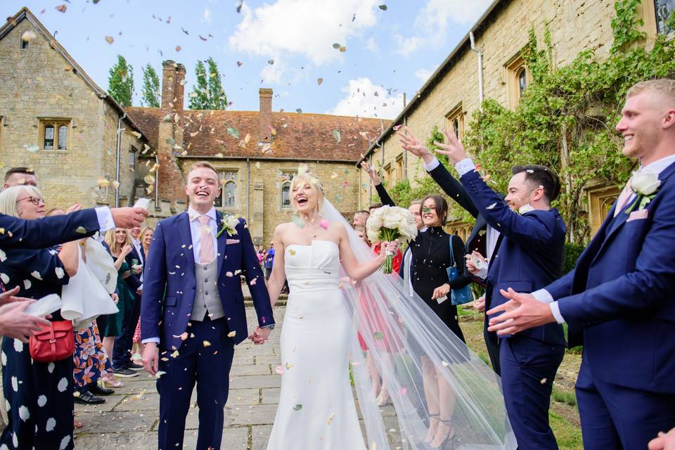 Confetti shot Notley Abbey