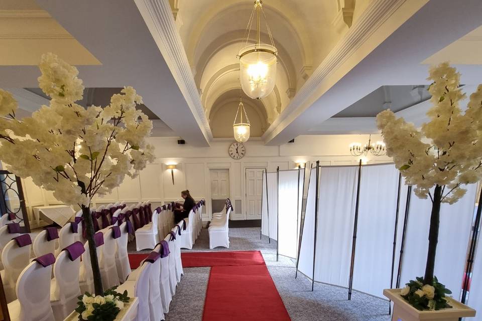 LED plinths with Blossom trees