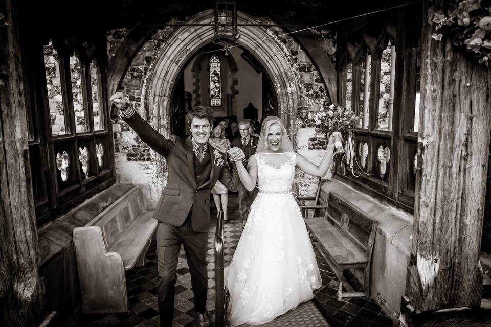 Bride & Groom leaving church