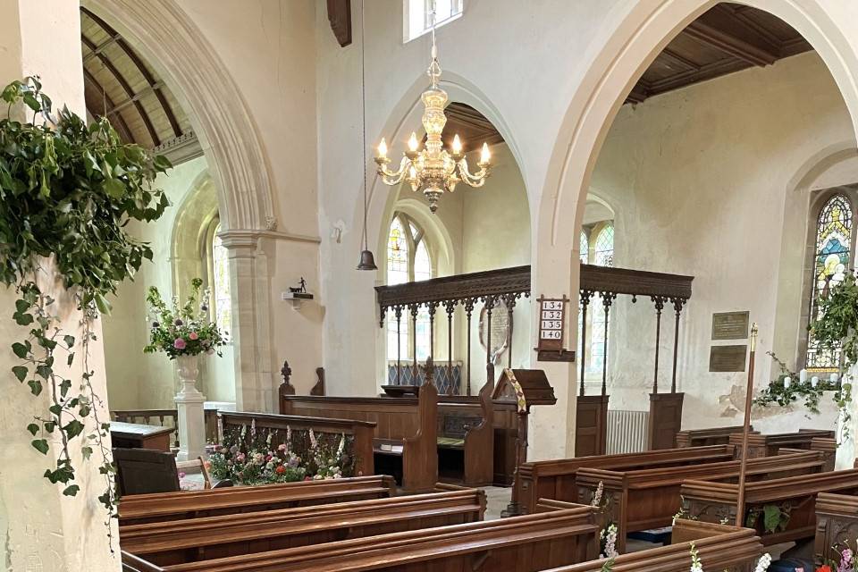 Church meadow wedding flowers