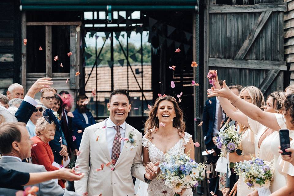 Blue summer bridal flowers