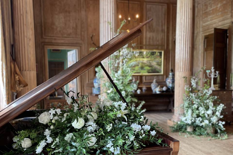 Piano and arch Glemham Hall