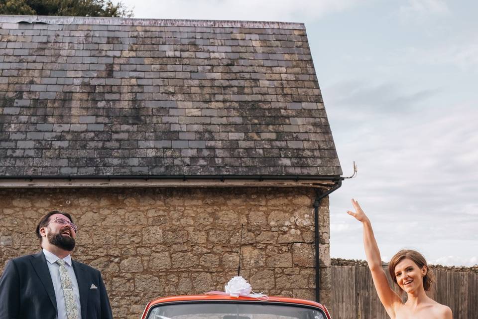 Cool car, cooler couple