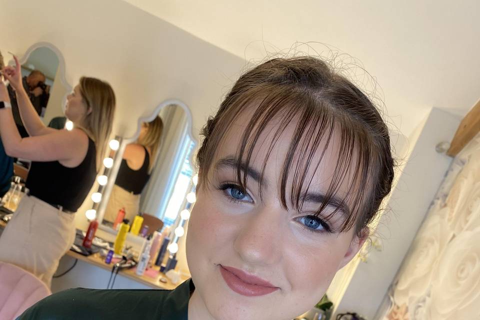 Bridesmaid make up and hair