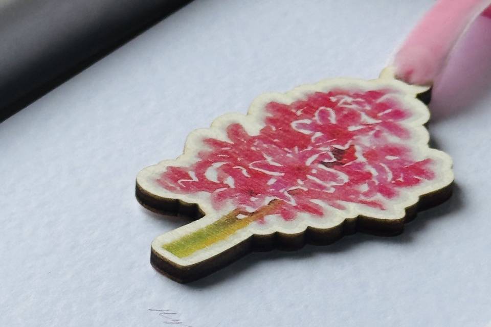 Wooden Hyacinth wedding favour