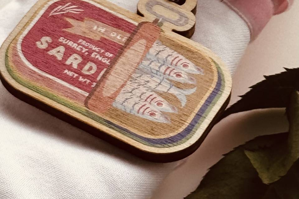 Sardine keyring wedding favour