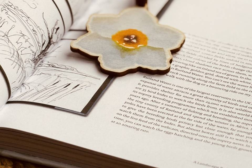 Daffodil favour as a bookmark
