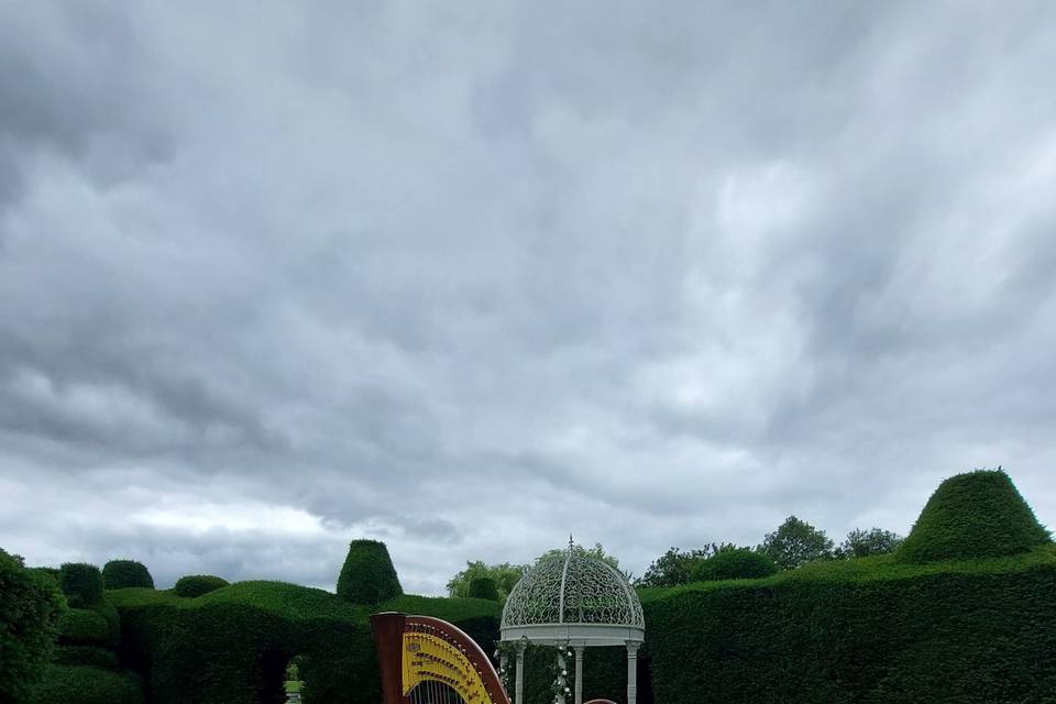 Set up for ceremony outside