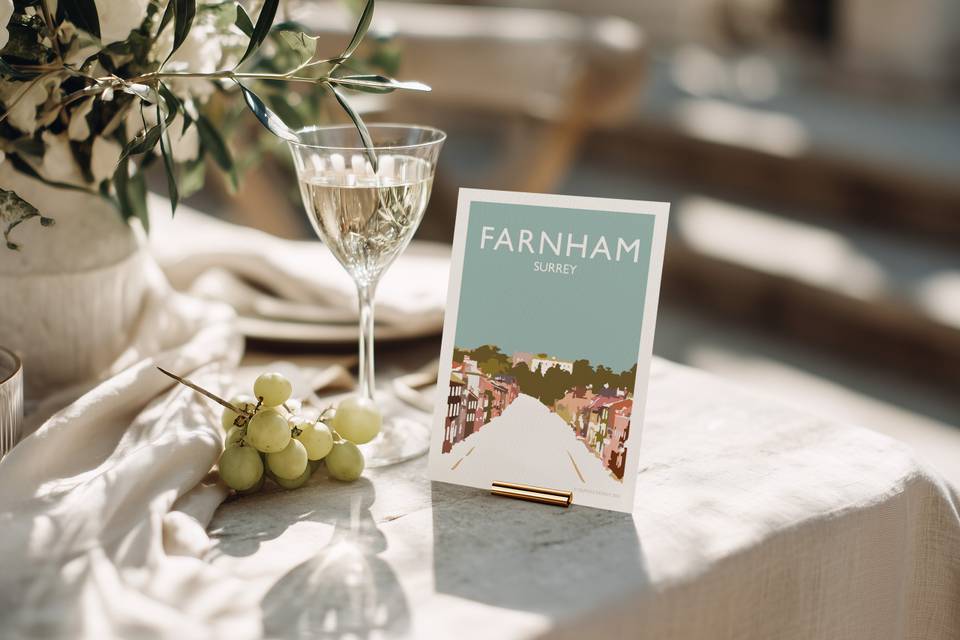 Farnham Postcard Table Marker