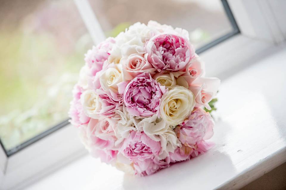 Pink wedding bouquet Leeds