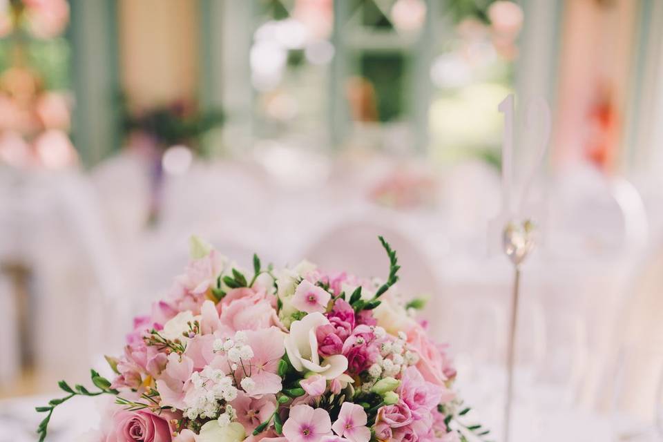 Low floral table decoration