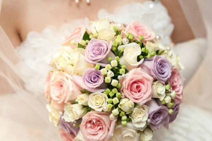 Pastel brides rose bouquet
