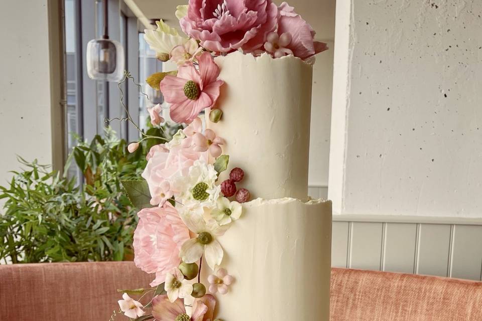 Ganached wedding cake