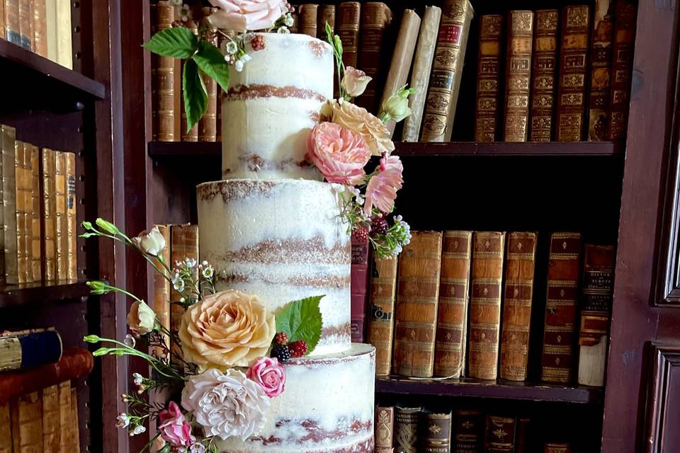 Semi naked wedding cake