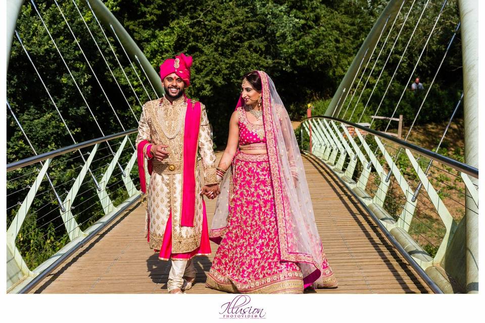 Colourful wedding attire