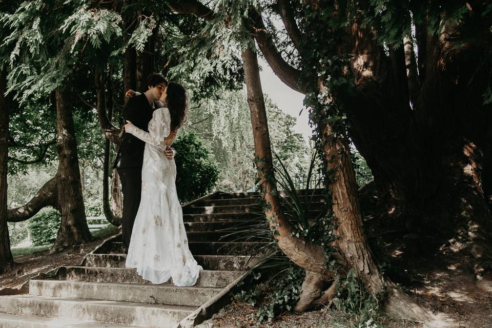 Woodland elopement wedding