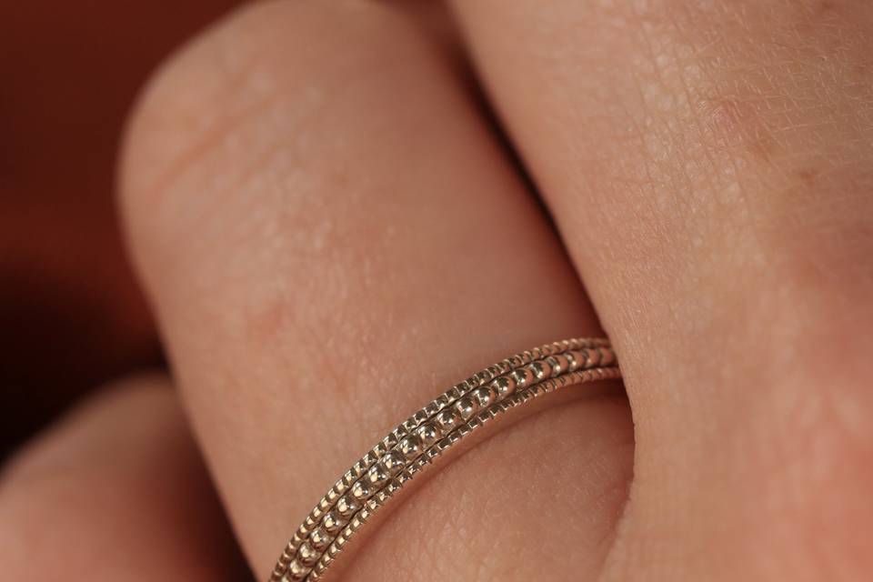 Beaded wedding ring
