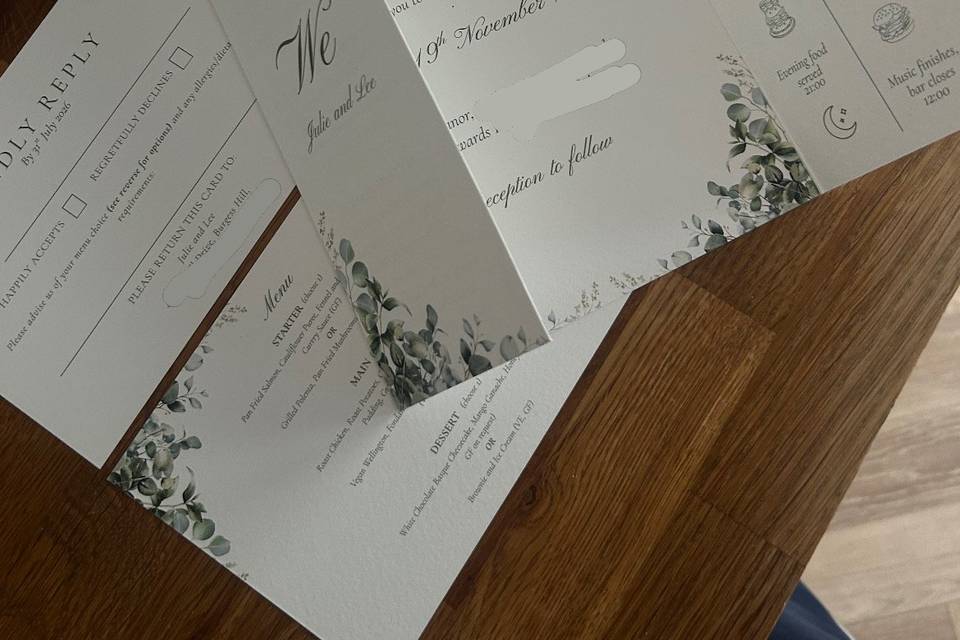 Gatefold and RSVP card