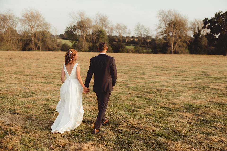 Walking Bride & Groom