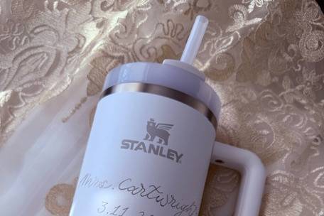 Engraved Bridal flask.