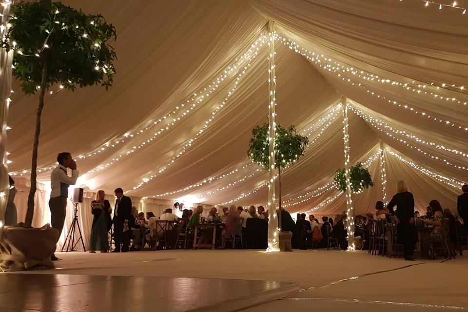 Traditional marquee, pealights