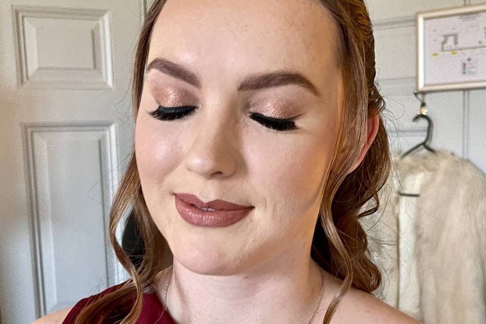 Bridesmaid hair and makeup