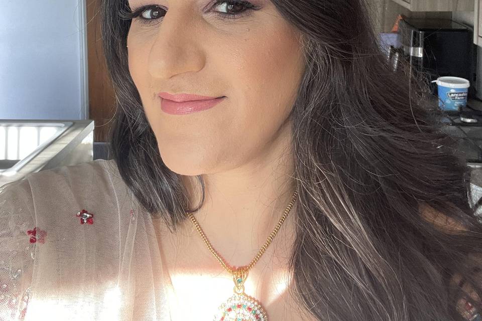 Party hair and makeup on me