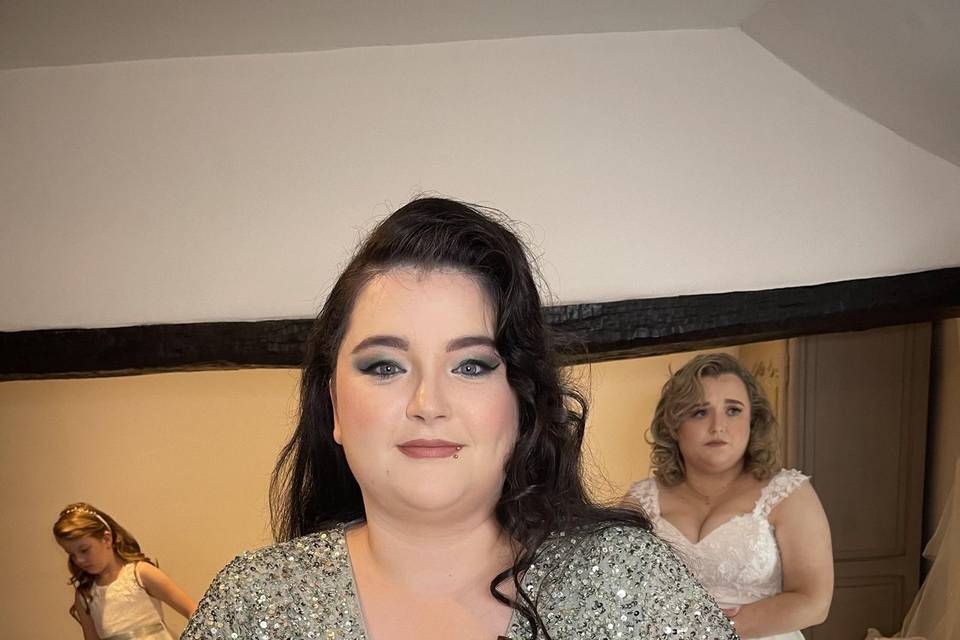 Bridesmaid hair and makeup