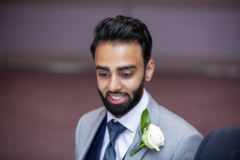 Candid groom during the Nikkah