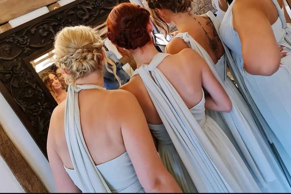 Bridesmaids textured buns