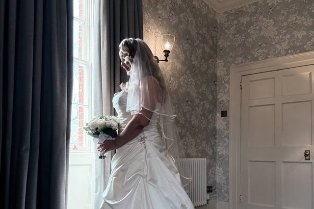 Bride in window