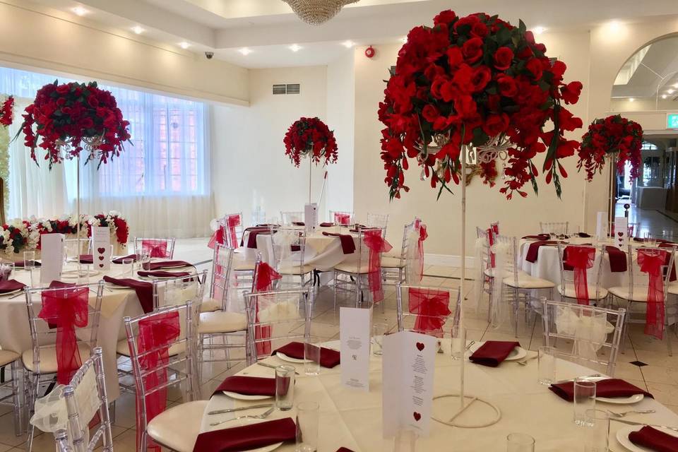 Ballroom in red and white