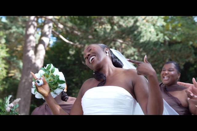 Wedding party laughter