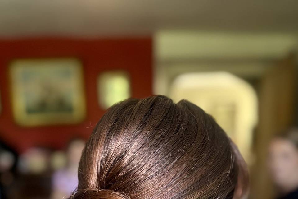 Sleek low bun