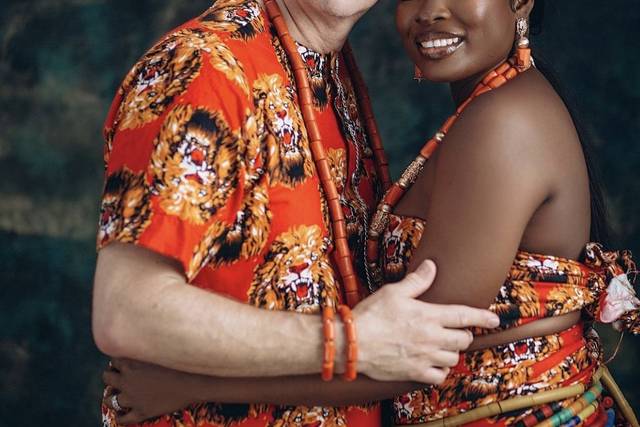 Couple smiling at the camera