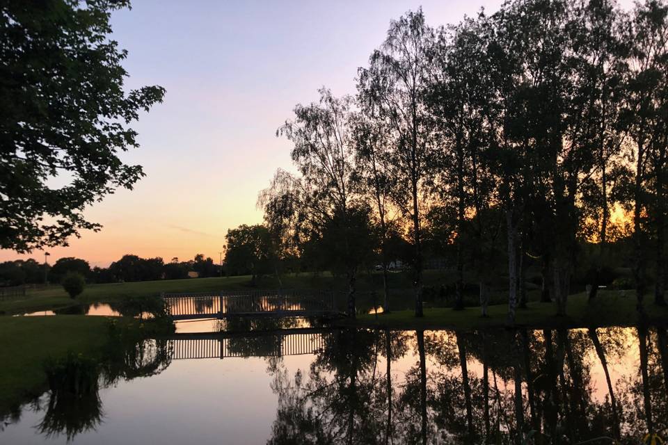 Lake view sunset