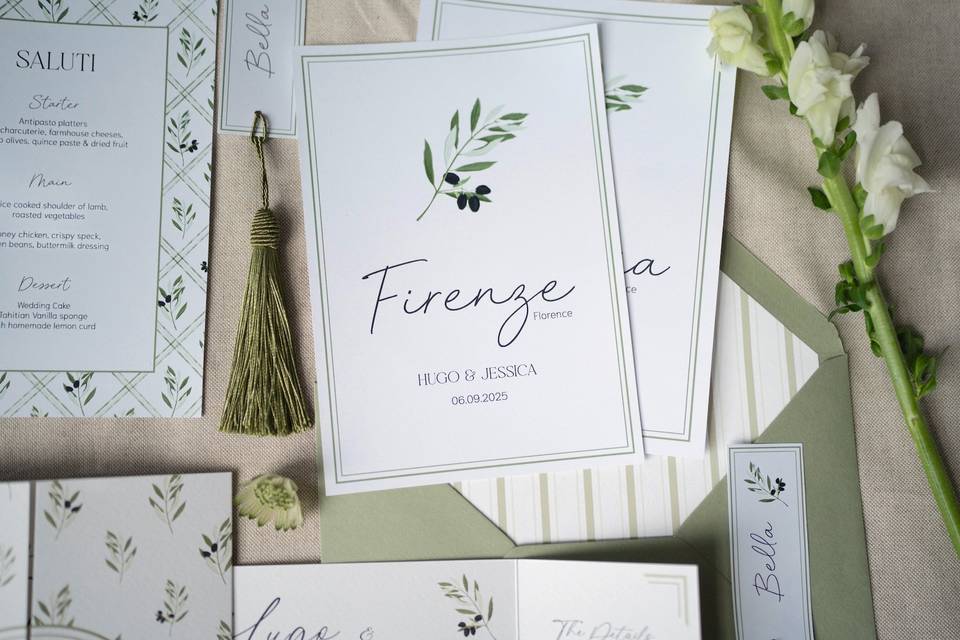 Olive Day-of Stationery