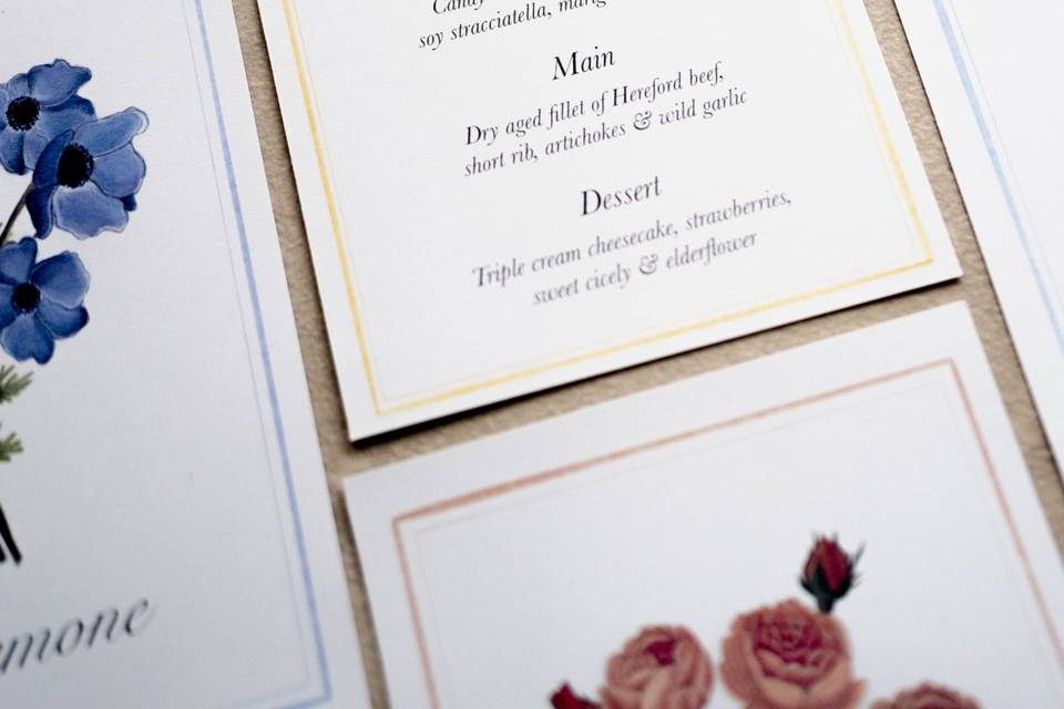 Classic Floral Menu