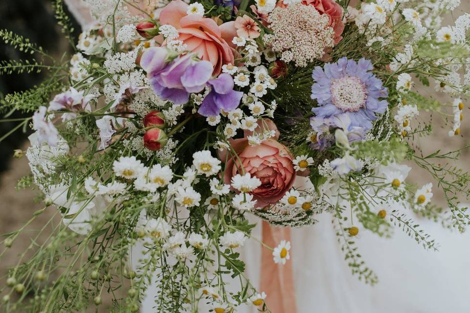 Midsummer cascade bouquet