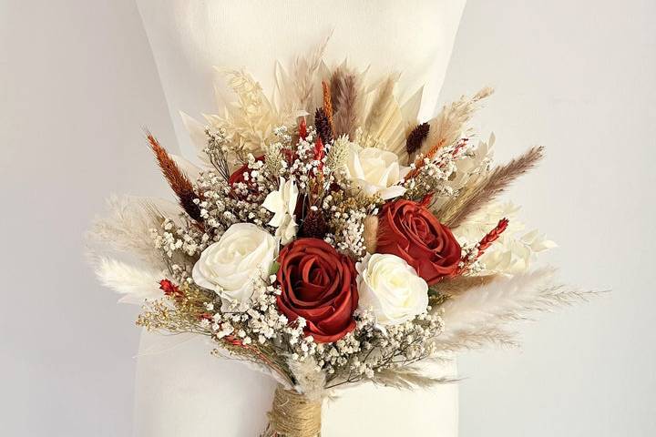 Burnt orange bridal bouquet