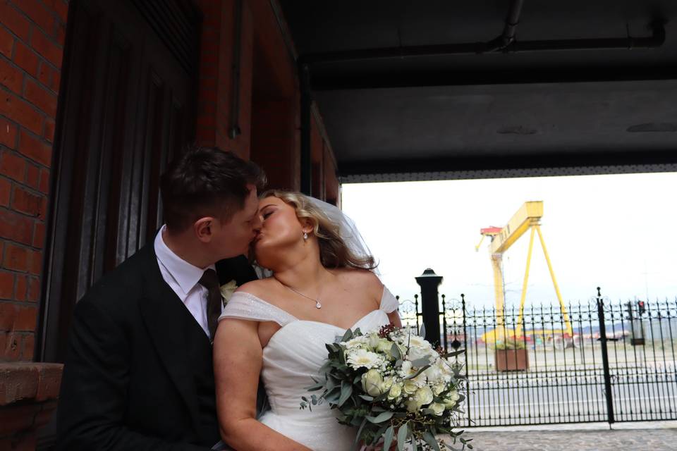 Couple's timeout kiss