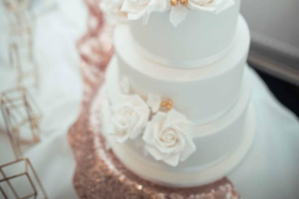 White wedding cake