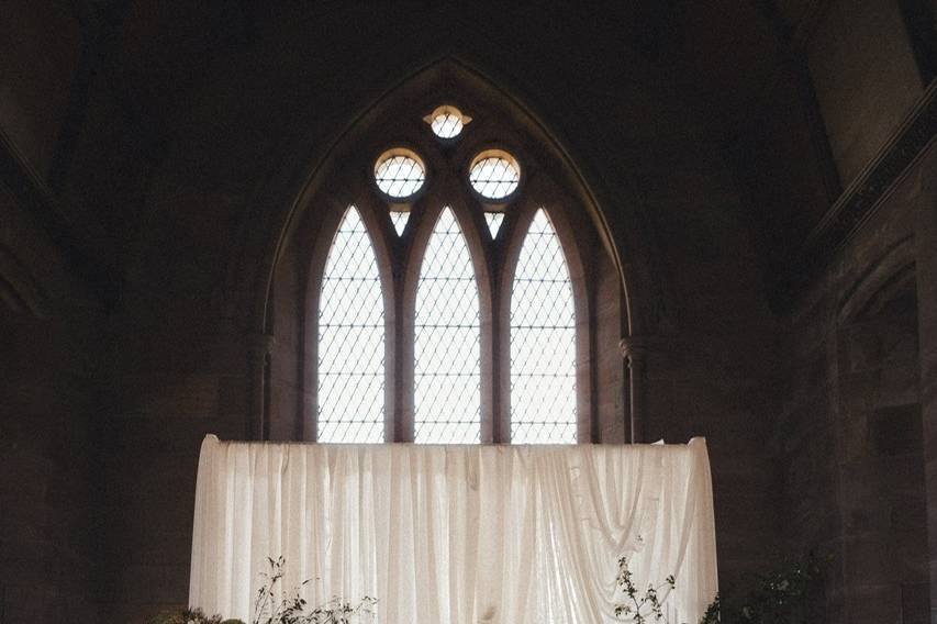 Chapel fabric backdrop