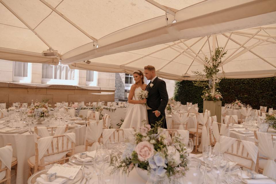 Terrace wedding breakfast